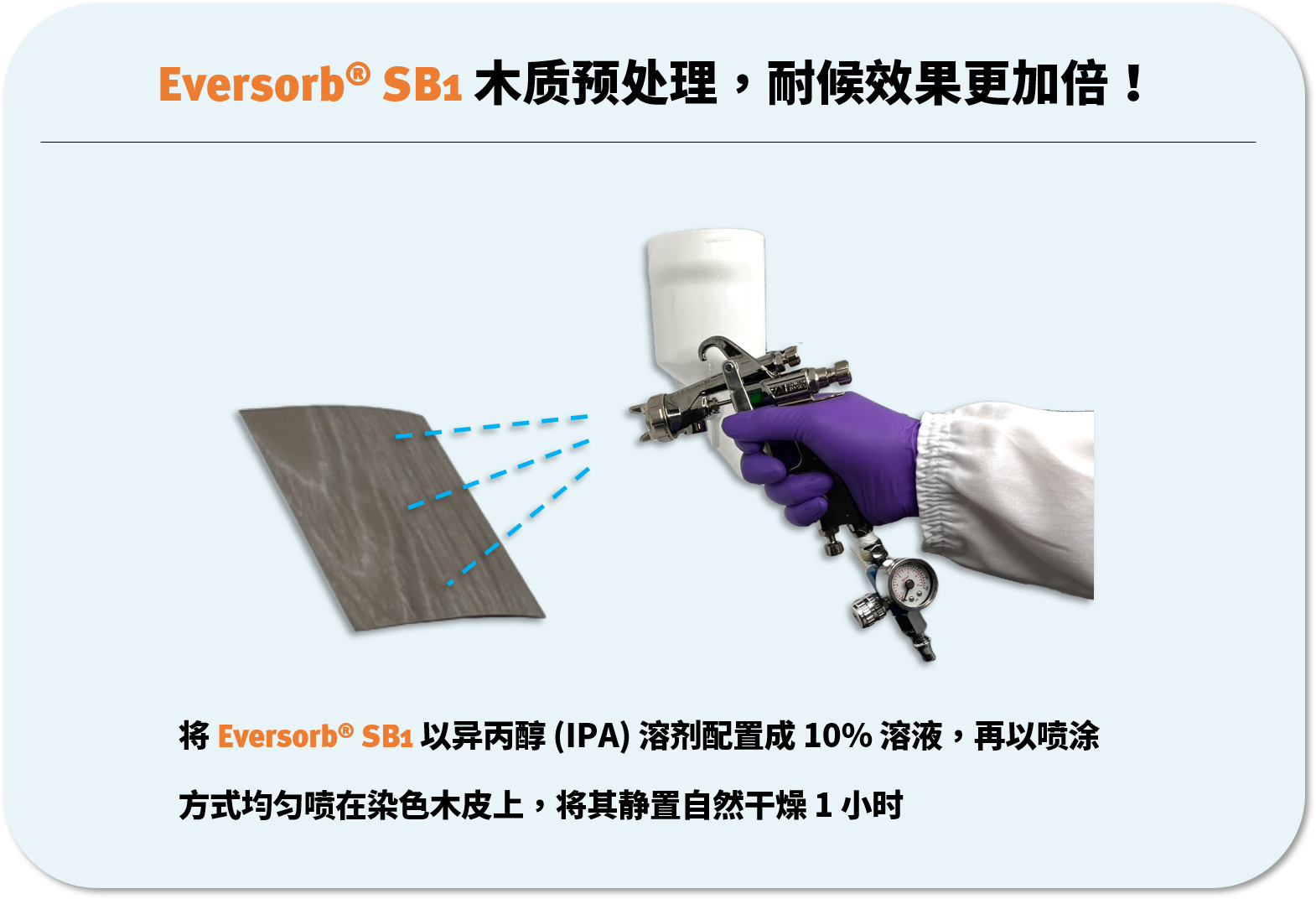 Eversorb 人造染色木皮耐候解决方案